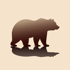 Bear animal icon. Wild nature vector. Forest creature silhouette. Wildlife emblem symbol.