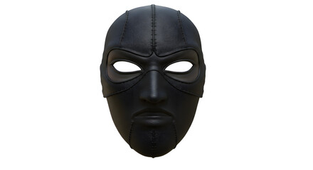 Darkened Vigil: An evocative image of a meticulously crafted black mask, rendered in high detail, evokes mystery, intrigue, and a sense of watchful observation. A striking visual.