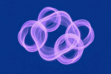 Elegant Purple Neon Rings Abstract Design on Deep Blue Background
