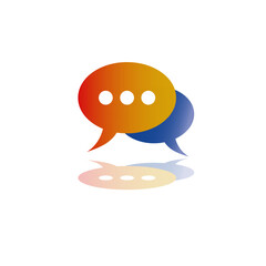 Speech bubbles icon. Communication symbol. Talk chat vector. Discussion conversation element.