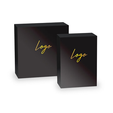 Black and Gold Card Boxes Mockup Image