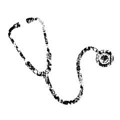 Vector Black stethoscope and watch depicts healthcare and time.