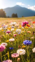 Obraz premium Vibrant wildflowers in a meadow