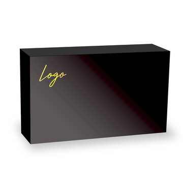 Black and Gold Window Box Mockup Image