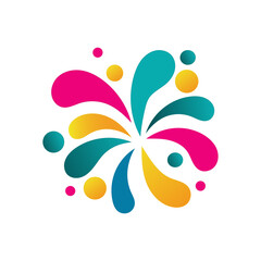 Colorful firework icon. Celebration burst vector. Festive confetti symbol. Party explosion element.