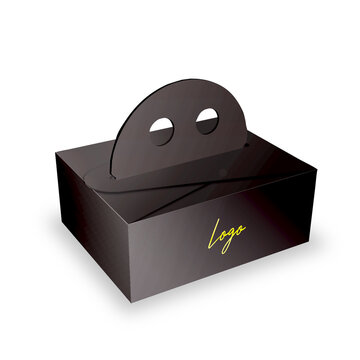 Black and Gold Food Container Mockup Image