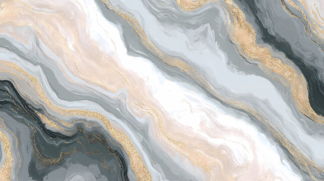 Gray and Gold Marble Texture Abstract Background