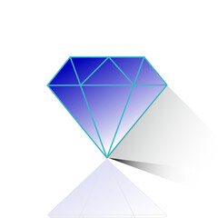 Diamond gem icon. Jewel stone symbol. Luxury brilliant vector. Gemstone accessory element.