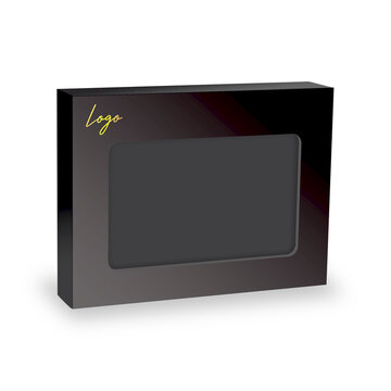 Black and Gold Window Box Mockup Image