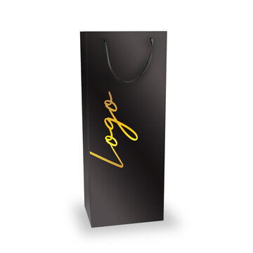 Black and Gold Tall Bag Mockup Image