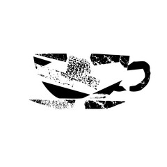 Vector Abstract distressed footwear depicts a sneaker side view.