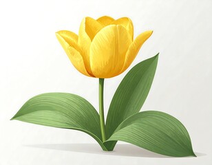 Vibrant yellow tulip illustration