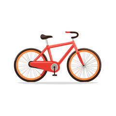 Fototapeta premium Simple red bicycle illustration vector graphic for cycling and transportation