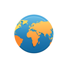 Naklejka premium Stylized Earth globe in blue and orange colors for concept design