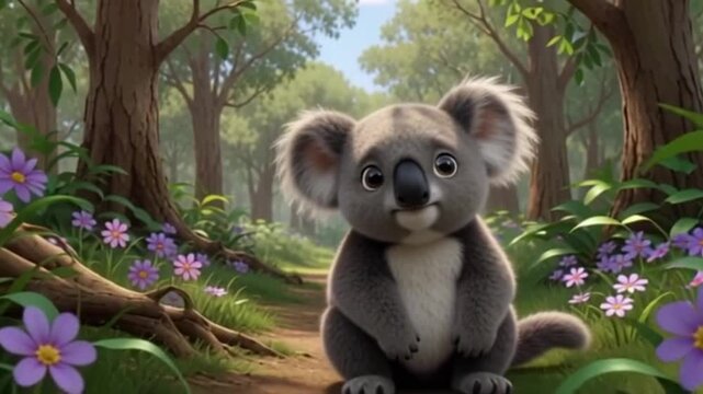 Aufrecht sitzendes Koalababy