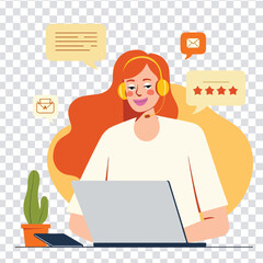 Customer Service Representative with Headset