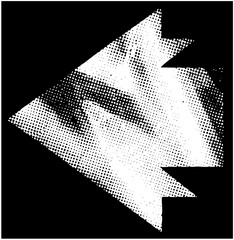Vector Abstract arrow with halftone .