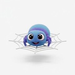 Obraz premium Meet the Cute Cartoon Character: A Friendly, Colorful Spider Spinning a Happy Web in Nature's Embrace