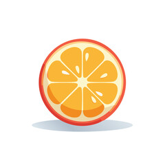Sliced orange fruit illustration isolated on a white background, food concept
