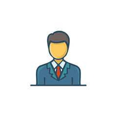 Stylized Business Person Icon Vector Illustration Professional in Suit and Tie