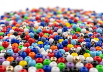 Vibrant Assortment of Colorful Craft Beads