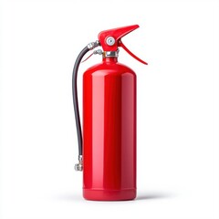 Red Fire Extinguisher Isolated on White Background for Safety Equipment