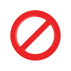 Fototapeta premium Three dimensional red forbidden sign representing restriction and danger