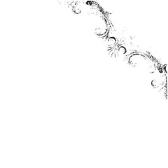 Vector Elegant floral scroll with detailed leaves and curves.