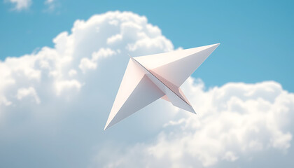 Origami Plane in the Clouds