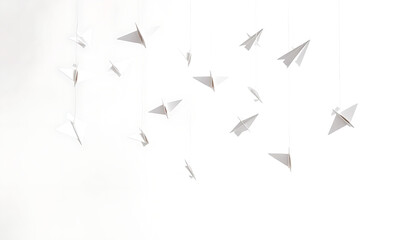 Minimalist Hanging Paper Planes
