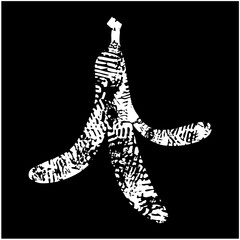 Vector Detailed of a peeled banana with textured surface.