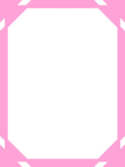 縦フレーム10,ピンク,枠,デザイン,カード,インフォメーション,三角,メッセージ,伝言,告知,お知らせ,メモ,コメント,広告,シンプル,直線的,囲み