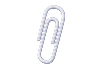 Metallic paperclip on a transparent background, ready to organize documents and symbolize office work