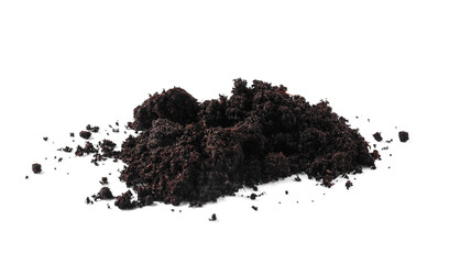 Pile of fresh soil isolated on white