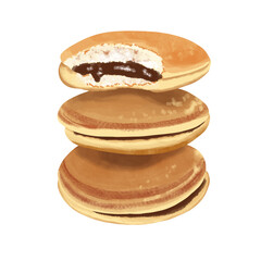Dorayaki Japanese Pancake Illustration