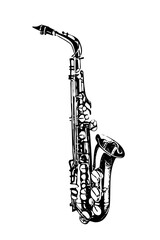 Obraz premium Vector Detailed vector of a golden saxophone instrument.