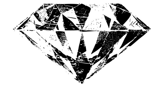 Vector Abstract geometric diamond with textured facets.