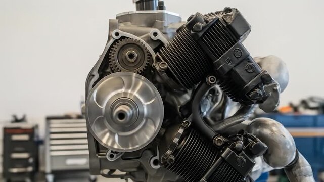 Radial Engine Cutaway: Internal Mechanics and Cylinders in Motion, Engineering Marvel