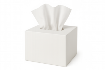 Pristine white tissue box dispensing soft, hygienic tissues for clean, modern interior styling