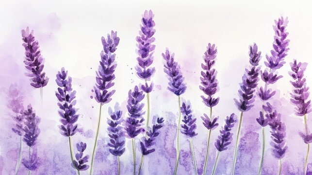 A painting of purple lavender flowers - Powered by Adobe