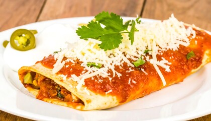 Close-up of a delicious enchilada