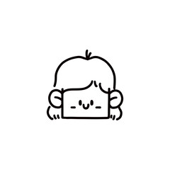 cartoon girl face graphic design illustration