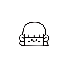 cartoon girl face graphic design illustration