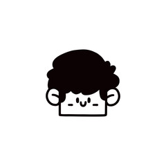 cartoon boy face graphic design illustration