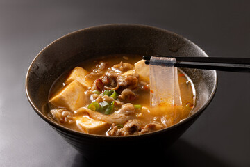 極太春雨の牛肉麻婆豆腐スープ