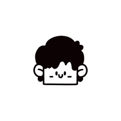 cartoon boy face graphic design illustration