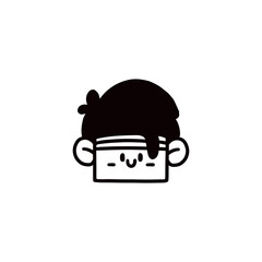 cartoon boy face graphic design illustration