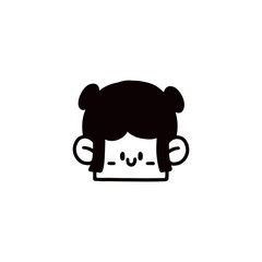 cartoon girl face graphic design illustration