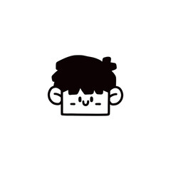 cartoon boy face graphic design illustration