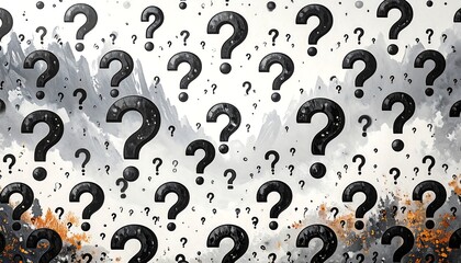 Question marks over mountains